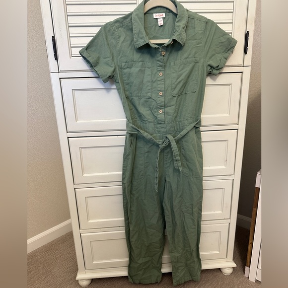 Cat and Jack Olive Green Jumpsuit-worn once! - Picture 1 of 2
